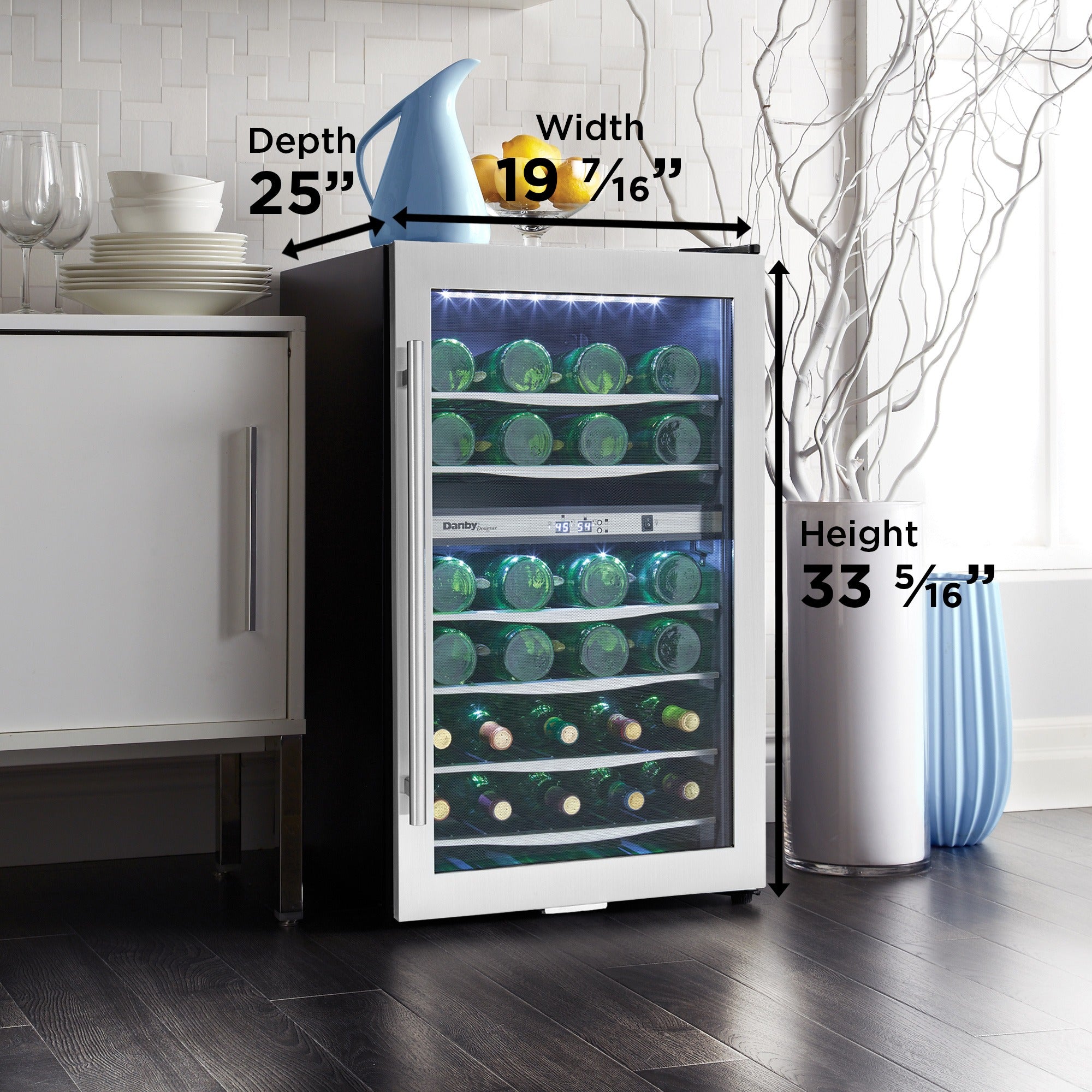 Danby DWC040A3BSSDD | 19.4" Wide Dual Zone 38 Bottle Wine Fridge