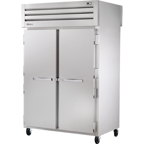 True STR2RPT-2S-2G-HC | 53" Wide 2 Solid 2 Glass Door Top Mount Pass-Thru Refrigerator