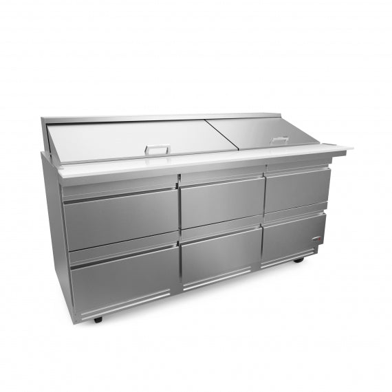 Fagor FMT-72-30-D6-N | 73" Wide 6 Drawer Mega Top Sandwich Prep Table