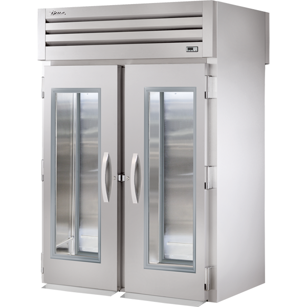 True STG2RRT-2G-2S | 68" Wide 2 Glass 2 Solid Door Top Mount Roll-Thru Refrigerator
