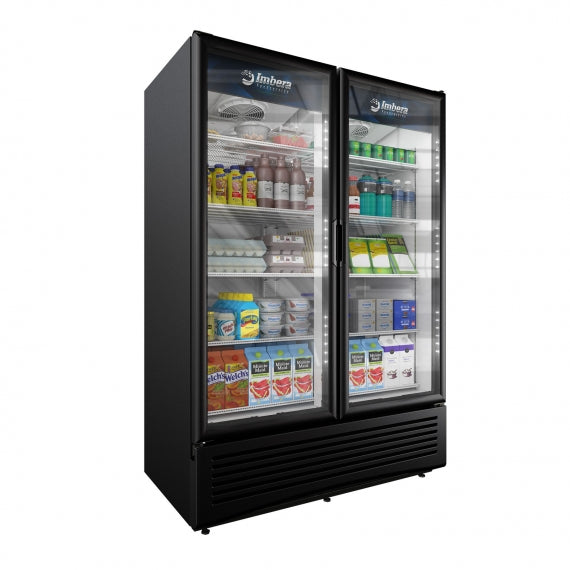 Imbera | 54" Wide 2 Swing Door Bottom Mount Merchandiser Refrigerator