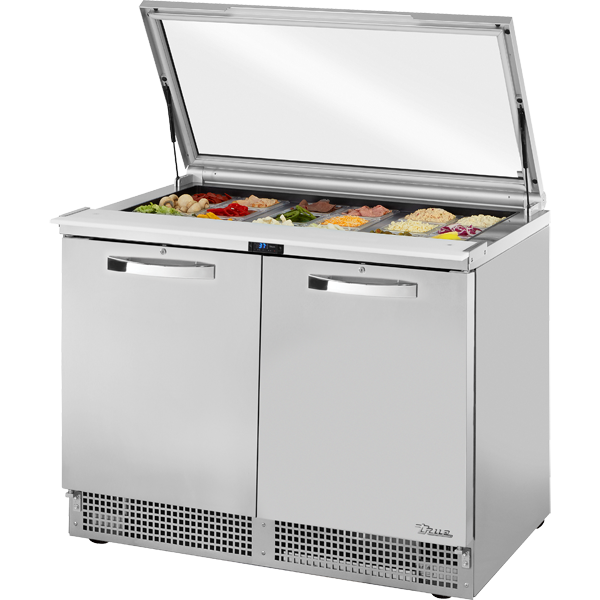 True TFP-48-18M-FGLID~SPEC3 | 48" Wide 2 Door Sandwich/Pizza Prep Table