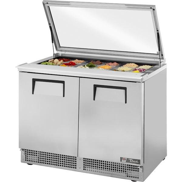 True TFP-48-18M-FGLID | 48" Wide 2 Door Sandwich/Pizza Prep Table