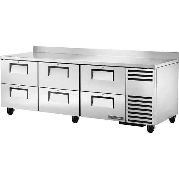 True TWT-93D-6-HC | 93" Wide 6 Drawer Undercounter Refrigerator
