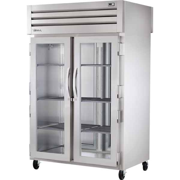 True STR2RPT-2G-2S-HC | 53" Wide 2 Glass 2 Solid Door Top Mount Pass-Thru Refrigerator