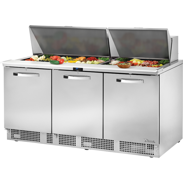 True TFP-72-30M~SPEC3 | 72" Wide 3 Door Sandwich/Pizza Prep Table