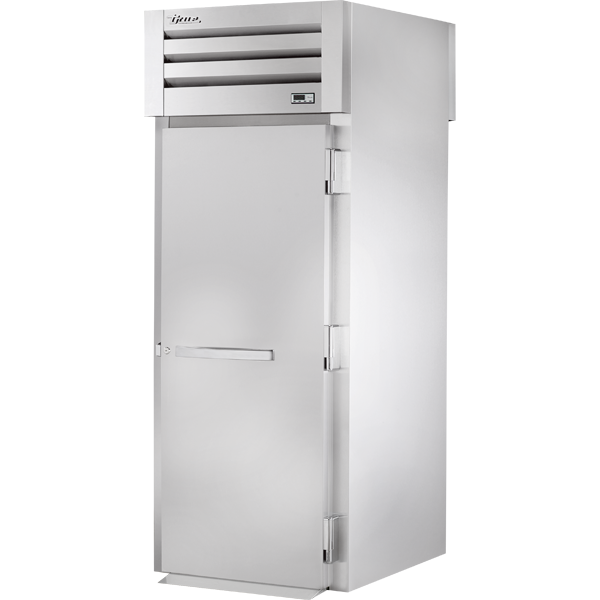True STR1RRT89-1S-1S | 35" Wide 2 Solid Door Top Mount Roll-Thru Refrigerator