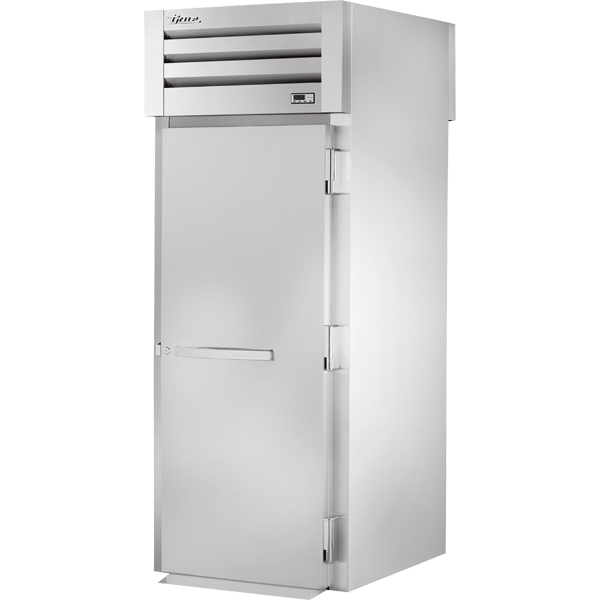 True STA1RRT89-1S-1S | 35" Wide 2 Solid Door Top Mount Roll-Thru Refrigerator