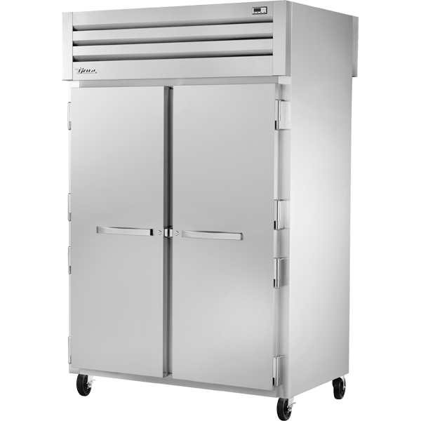 True STA2RPT-2S-2G-HC | 53" Wide 2 Solid 2 Glass Door Top Mount Pass-Thru Refrigerator