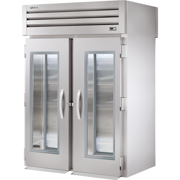 True STR2RRT-2G-2S | 68" Wide 2 Glass 2 Solid Door Top Mount Roll-Thru Refrigerator