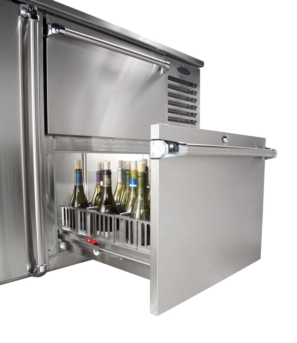 Krowne | 84" Wide 2 Door/2 Drawer Self Contained Stainless Steel Reach-In Back Bar