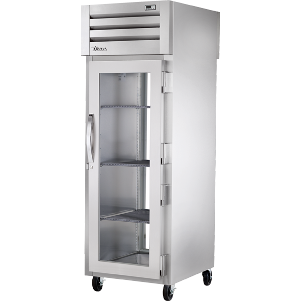 True STA1RPT-1G-1G-HC | 28" Wide 2 Glass Door Top Mount Pass-Thru Refrigerator