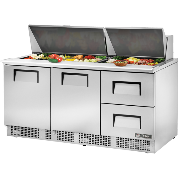 True TFP-72-30M-D-2 | 72" Wide 2 Drawer Sandwich/Pizza Prep Table