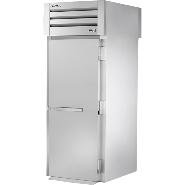 True STA1RRT-1S-1S | 35" Wide 2 Solid Door Top Mount Roll-Thru Refrigerator