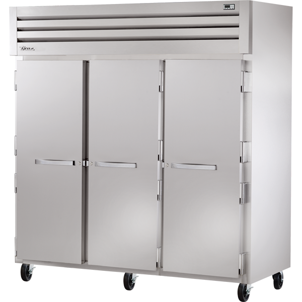 True STR3R-3S | 78" Wide 3 Door Top Mount Reach-In Refrigerator