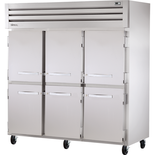 True STR3R-6HS | 78" Wide 6 Door Top Mount Reach-In Refrigerator