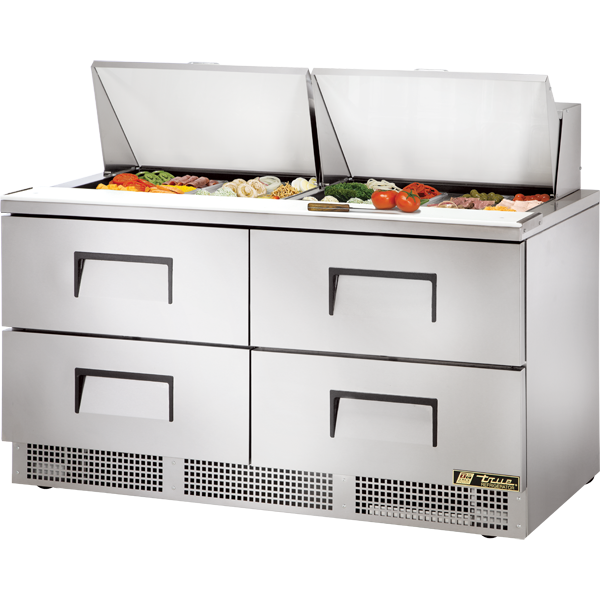 True TFP-64-24M-D-4 | 64" Wide 4 Drawer Sandwich/Pizza Prep Table