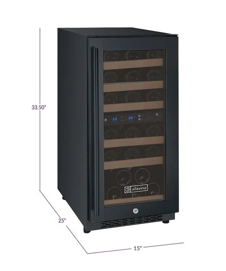 Allavino | 15" Wide Dual Zone FlexCount II Tru-Vino 30 Bottle Wine Cooler