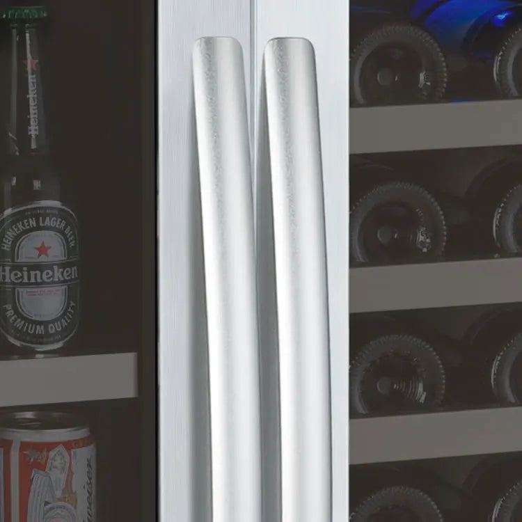 Allavino | 47" Wide Stainless Steel FlexCount II Tru-Vino 124 Can/56 Bottle Beverage & Wine Fridge