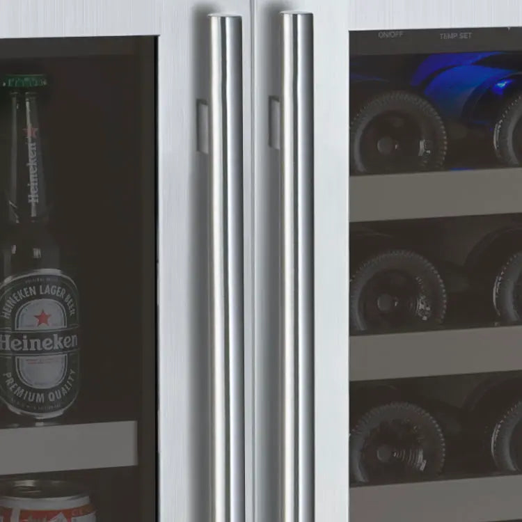 Allavino | 47" Wide Stainless Steel FlexCount II Tru-Vino 124 Can/56 Bottle Beverage & Wine Fridge