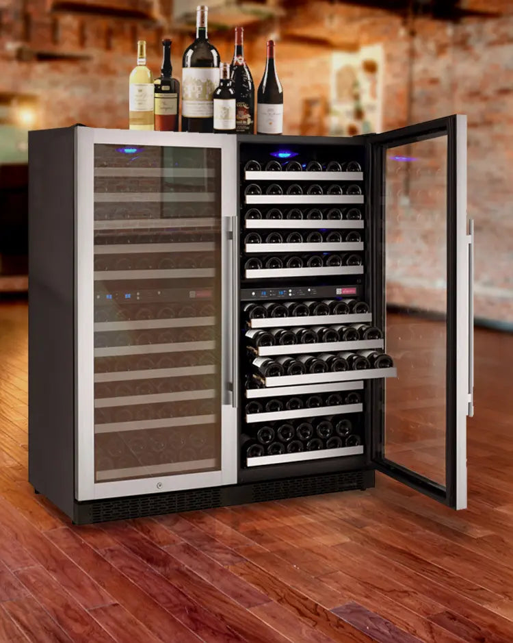 Allavino 2X-VSWR121-2S20 | 47" Wide Four Zone FlexCount II Tru-Vino 242 Bottle Wine Refrigerator