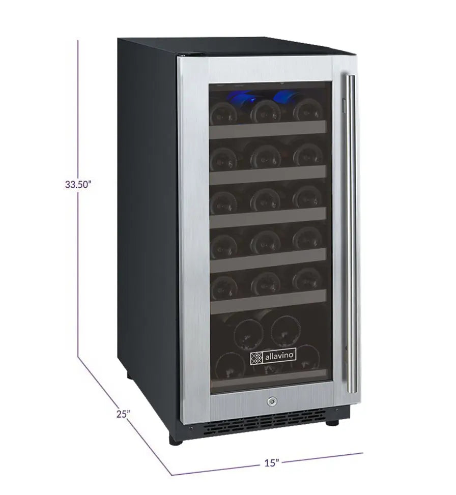 Allavino | 15" Wide Single Zone FlexCount II Tru-Vino 30 Bottle Wine Cooler