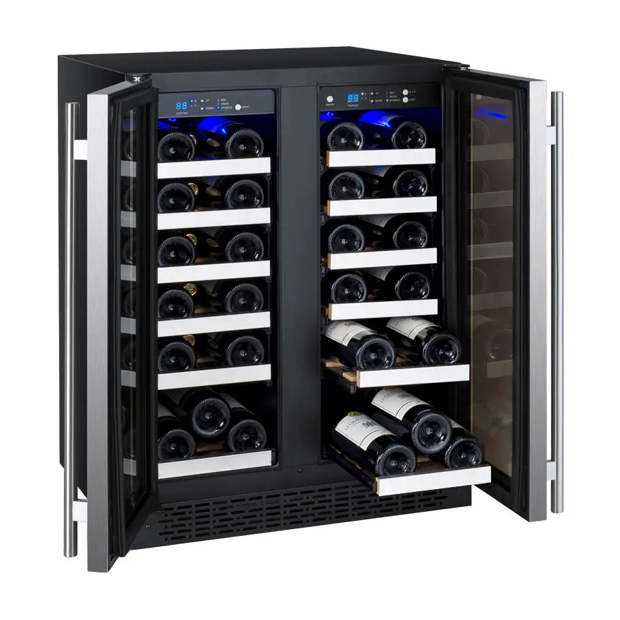 Allavino | 24" Wide Dual Zone French Door FlexCount II Tru-Vino 36 Bottle Wine Cooler