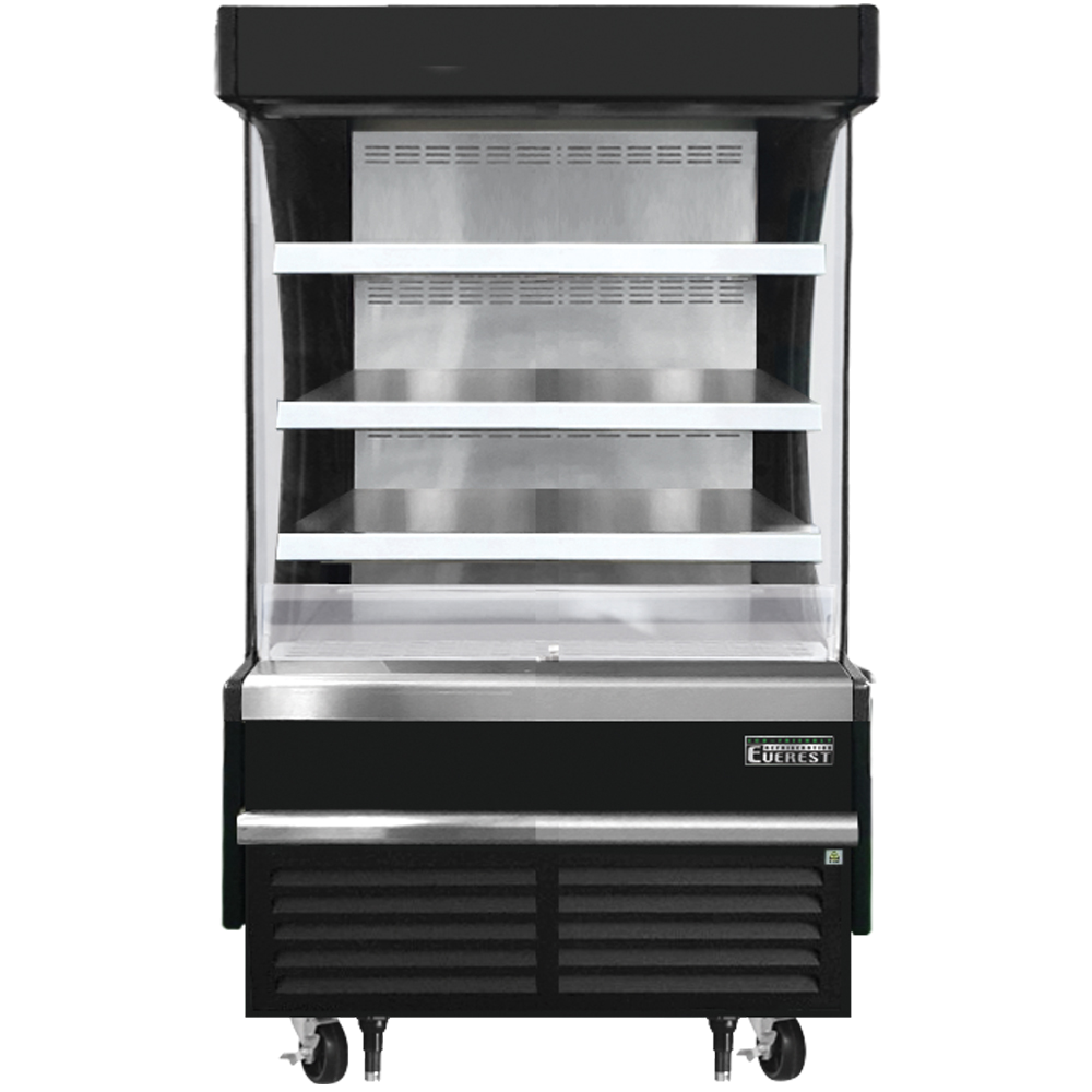 Everest | 37" Wide 3 Shelf Bottom Mount Short Open Air Merchandiser Refrigerator