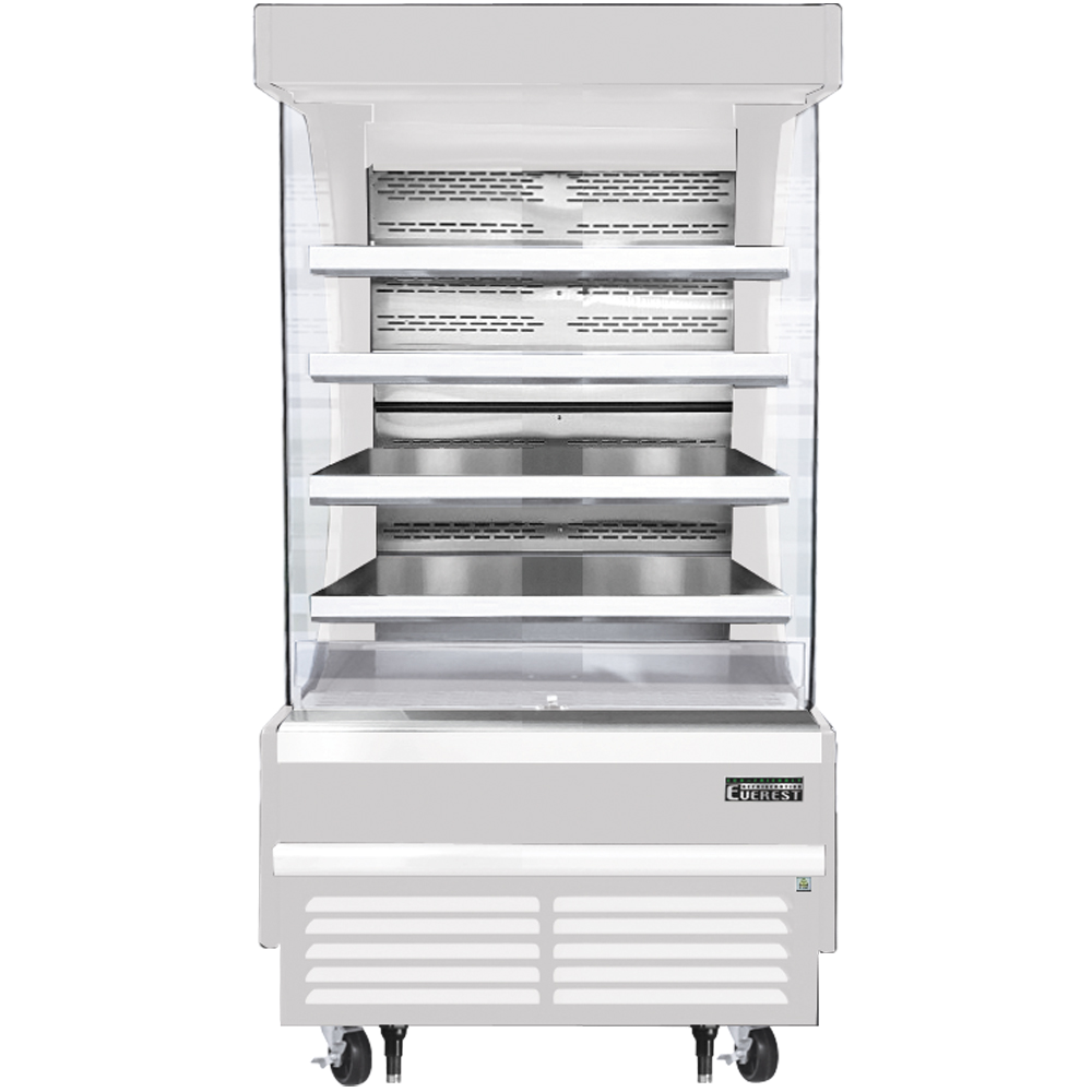 Everest | 37" Wide 4 Shelf Bottom Mount Tall Open Air Merchandiser Refrigerator