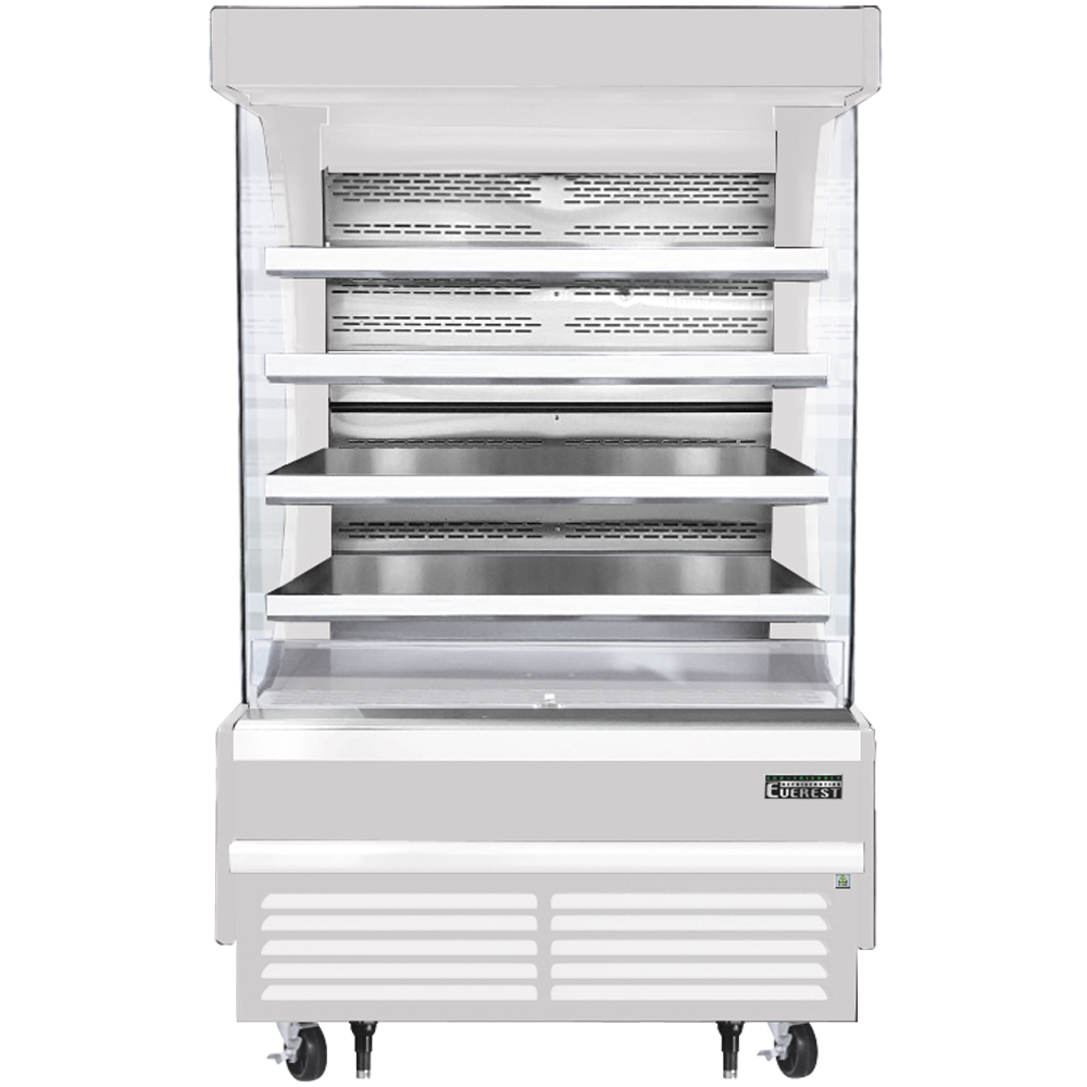 Everest | 48" Wide 4 Shelf Bottom Mount Tall Open Air Merchandiser Refrigerator