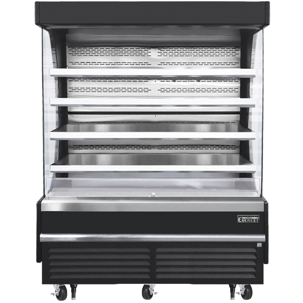 Everest | 73" Wide 4 Shelf Bottom Mount Tall Open Air Merchandiser Refrigerator