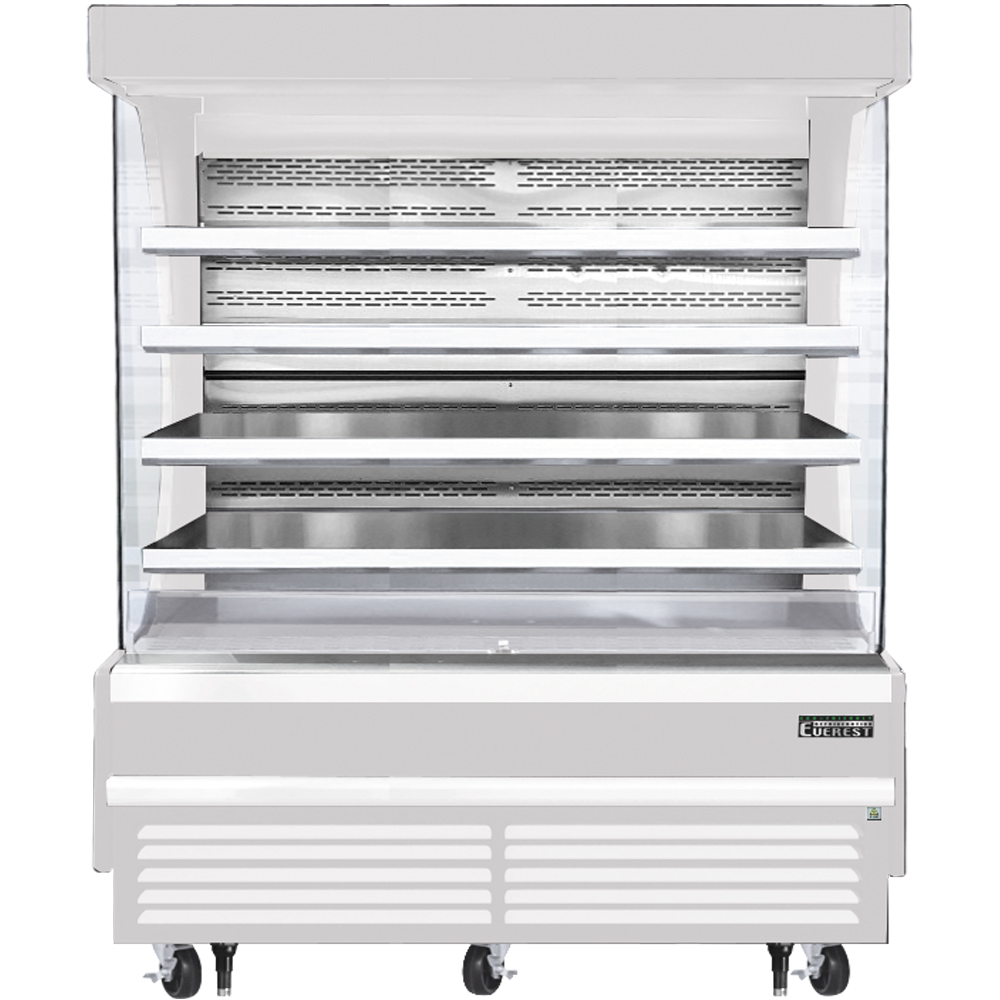 Everest | 73" Wide 4 Shelf Bottom Mount Tall Open Air Merchandiser Refrigerator