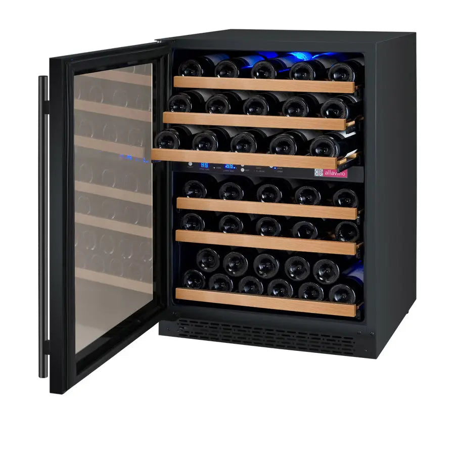 Allavino | 24" Wide Dual Zone Black FlexCount II Tru-Vino 56 Bottle Wine Cooler