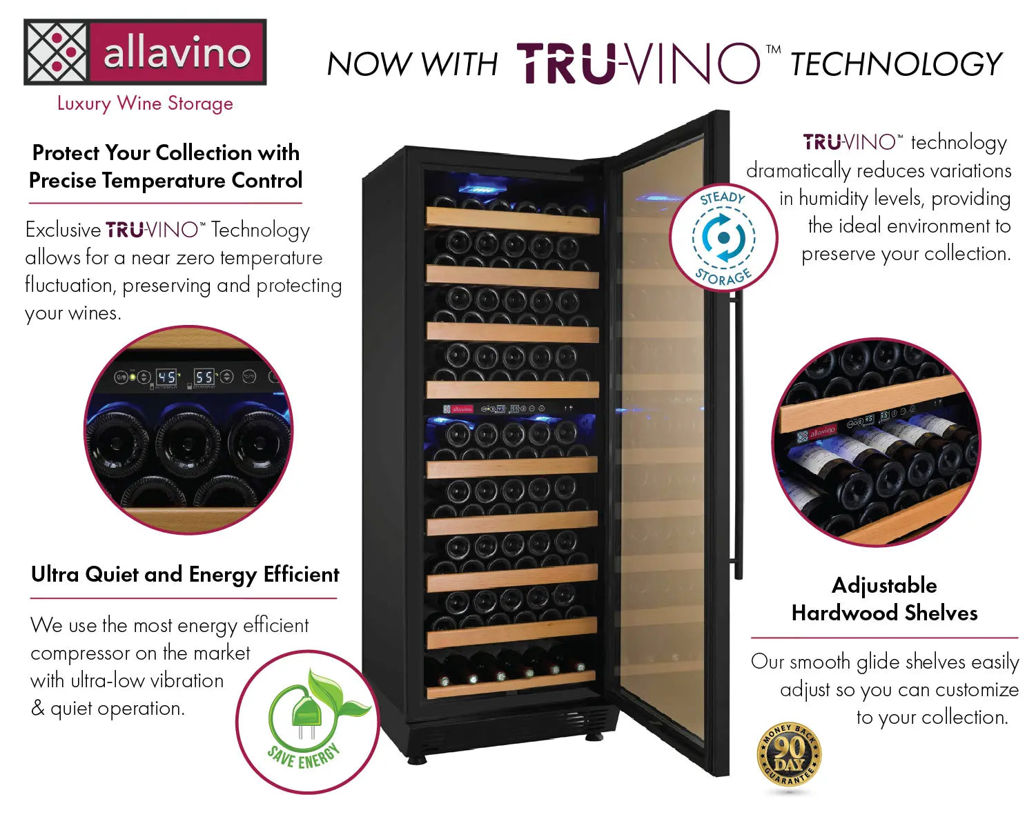 Allavino | 24" Wide Dual Zone Vite II Tru-Vino 99 Bottle Wine Fridge