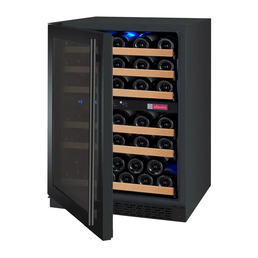 Allavino | 24" Wide Dual Zone Black FlexCount II Tru-Vino 56 Bottle Wine Cooler