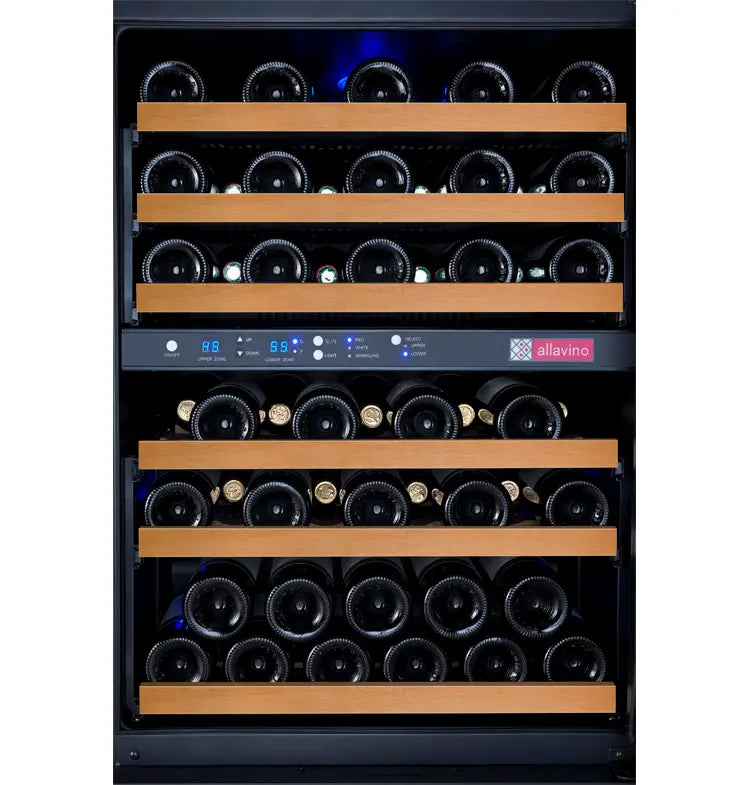 Allavino | 24" Wide Dual Zone Black FlexCount II Tru-Vino 56 Bottle Wine Cooler