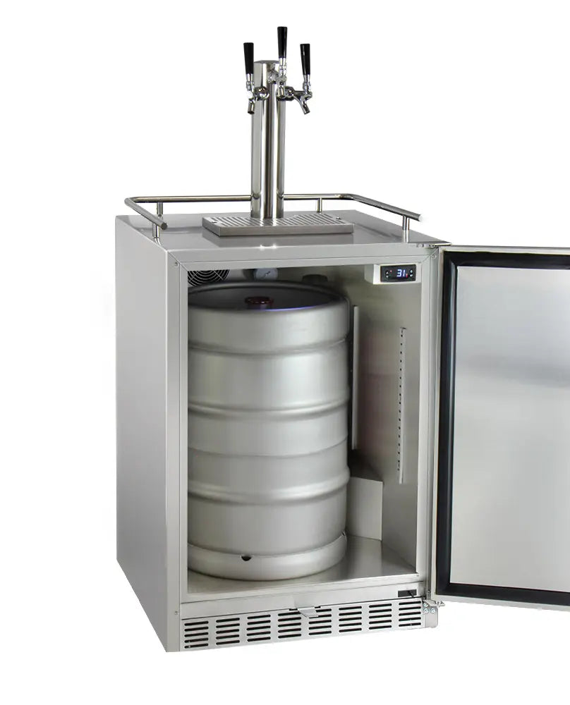 Kegco | 24" Wide Outdoor Triple Tap Kegerator with Kit