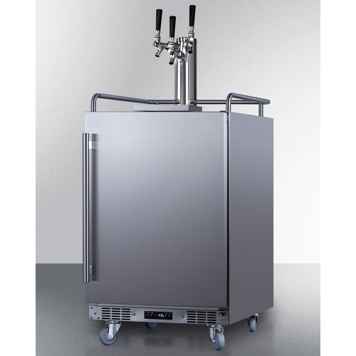 SUMMIT SBC683OSTRIPLE | 24" Wide Stainless Steel Built-In Triple Tap Beer Kegerator