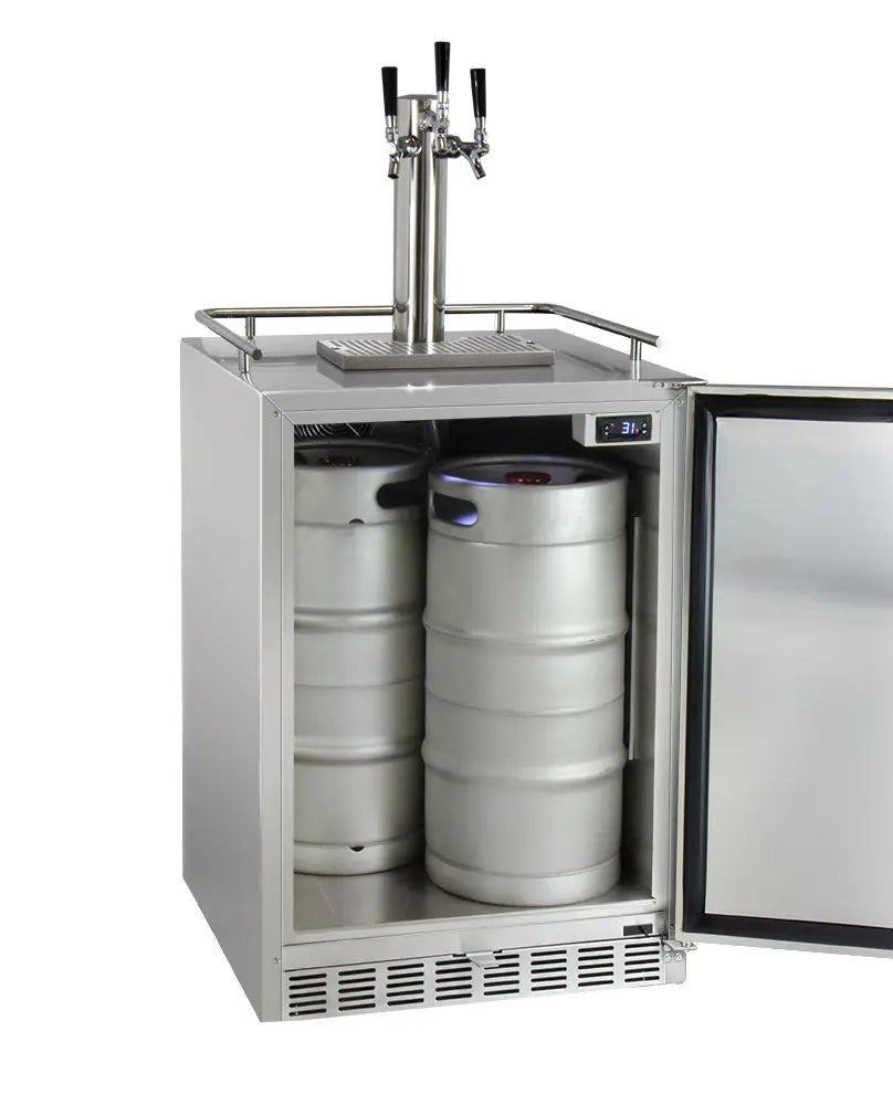 Kegco | 24" Wide Outdoor Triple Tap Kegerator with Kit