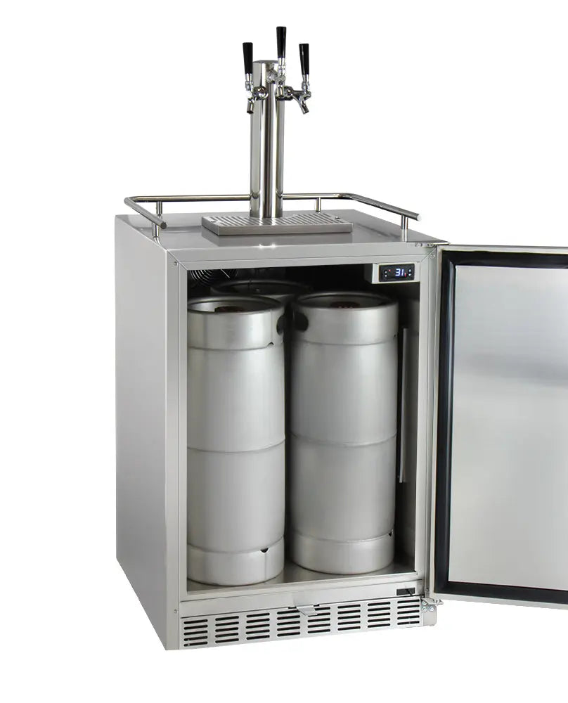 Kegco | 24" Wide Outdoor Triple Tap Kegerator with Kit