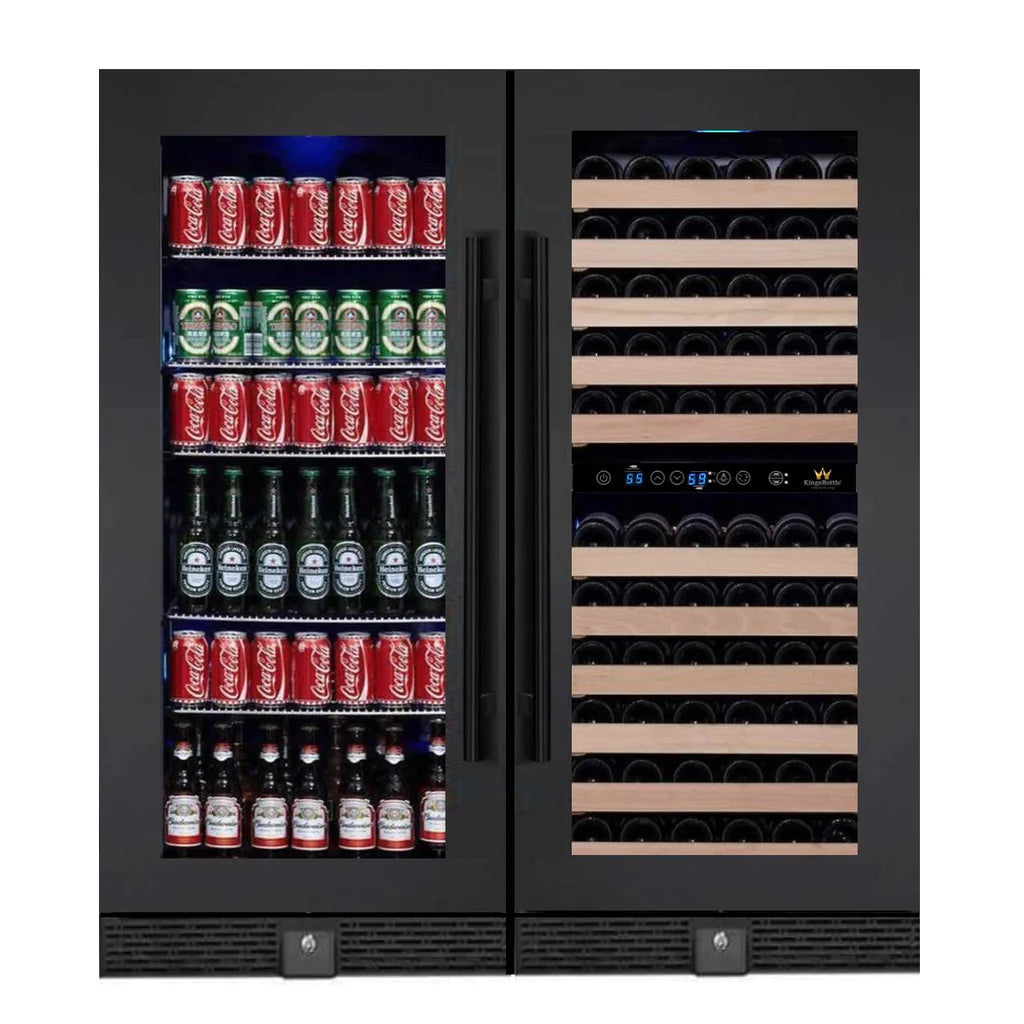 KingsBottle | 47" Wide Triple Zone 484 Can/106 Bottle Beverage & Wine Fridge