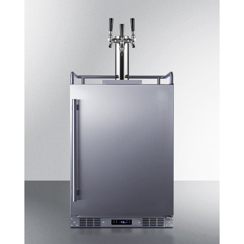 SUMMIT SBC683OSTRIPLE | 24" Wide Stainless Steel Built-In Triple Tap Beer Kegerator