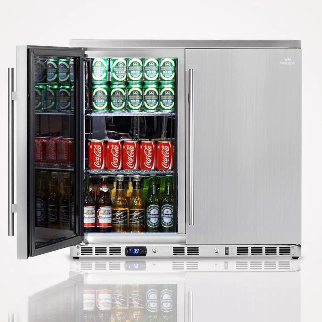 KingsBottle KBU56ASD | 36" Wide Outdoor 198 Can/120 Bottle Beverage Refrigerator