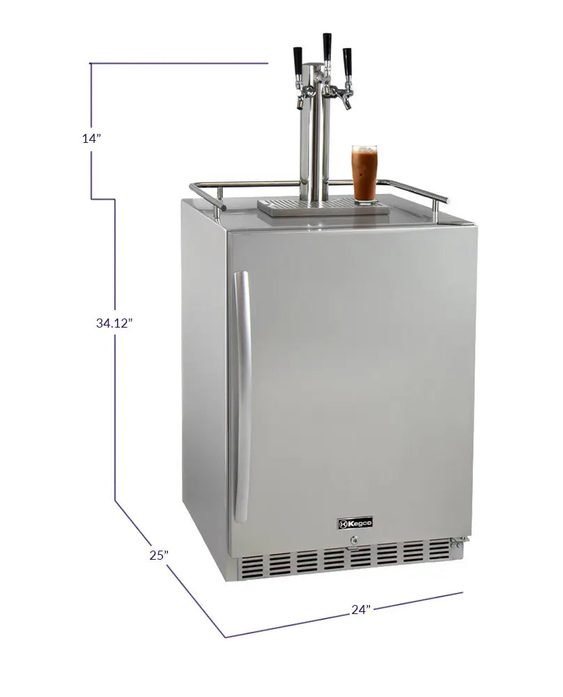 Kegco | 24" Wide Outdoor Triple Tap Kegerator with Kit