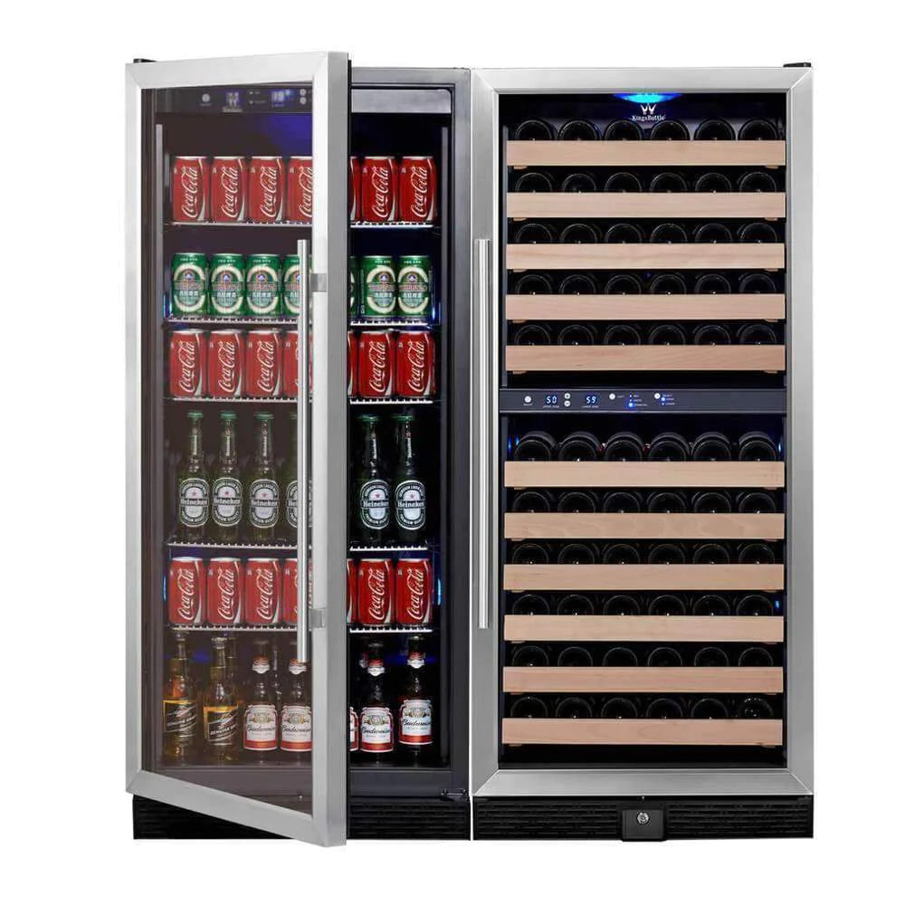 KingsBottle | 47" Wide Triple Zone 484 Can/106 Bottle Beverage & Wine Fridge