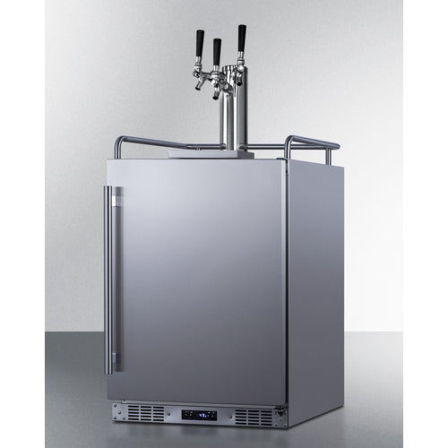 SUMMIT SBC683OSTRIPLE | 24" Wide Stainless Steel Built-In Triple Tap Beer Kegerator