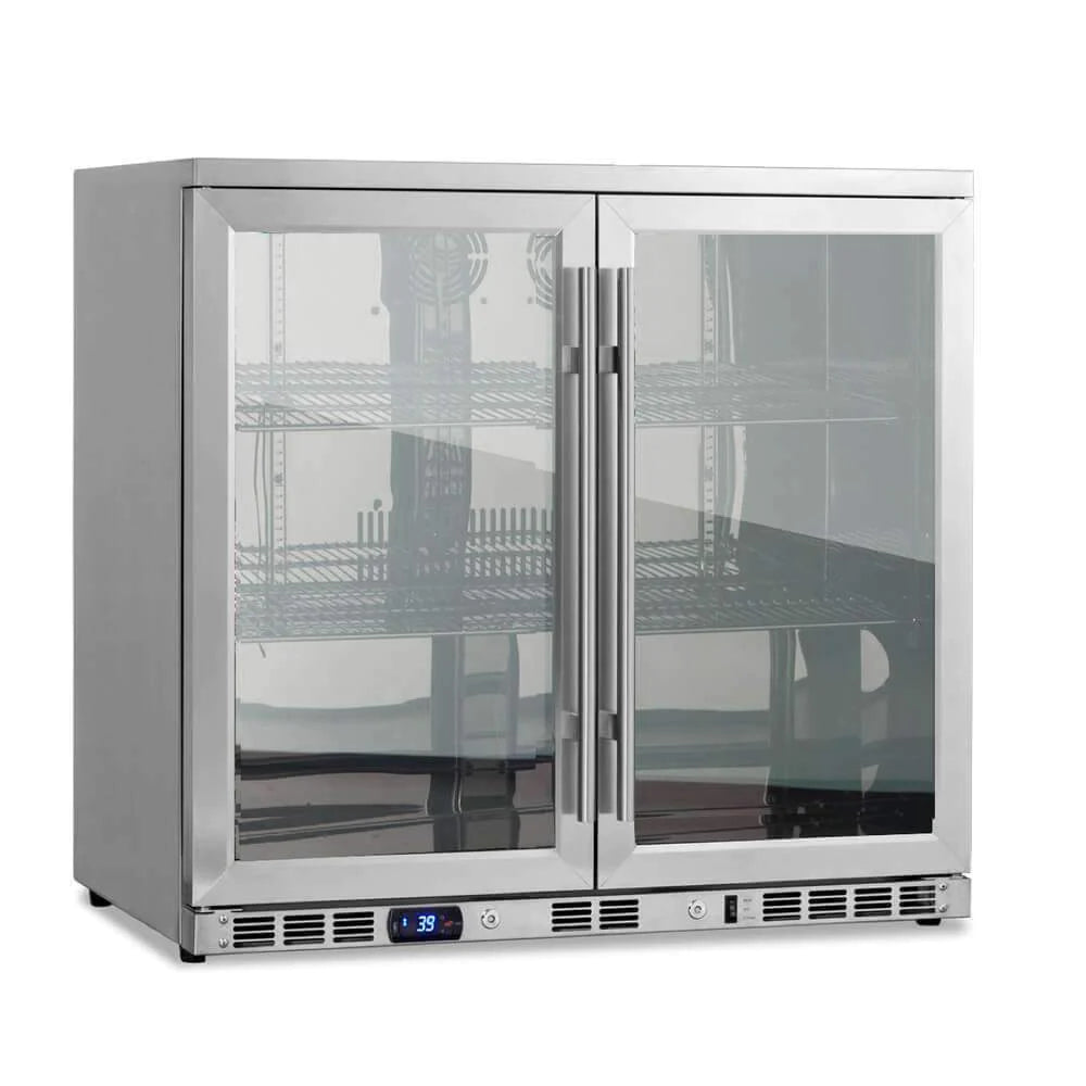 KingsBottle KBU56M | 36" Wide Single Zone Low E-Glass 198 Can/120 Bottle Beverage Fridge