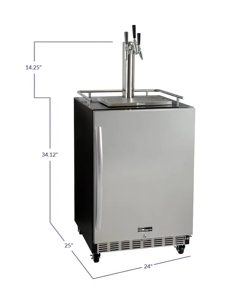 Kegco | 24" Wide Triple Tap Digital Commercial Kegerator with Kit