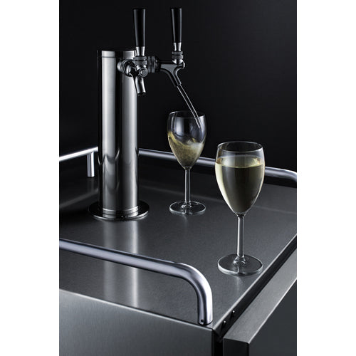 SUMMIT SBC682WKDTWIN | 24" Wide Stainless Steel Built-In Dual Tap Wine Kegerator