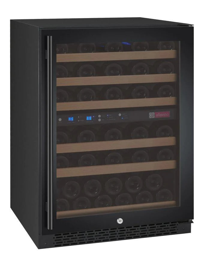 Allavino | 24" Wide Dual Zone Black FlexCount II Tru-Vino 56 Bottle Wine Cooler